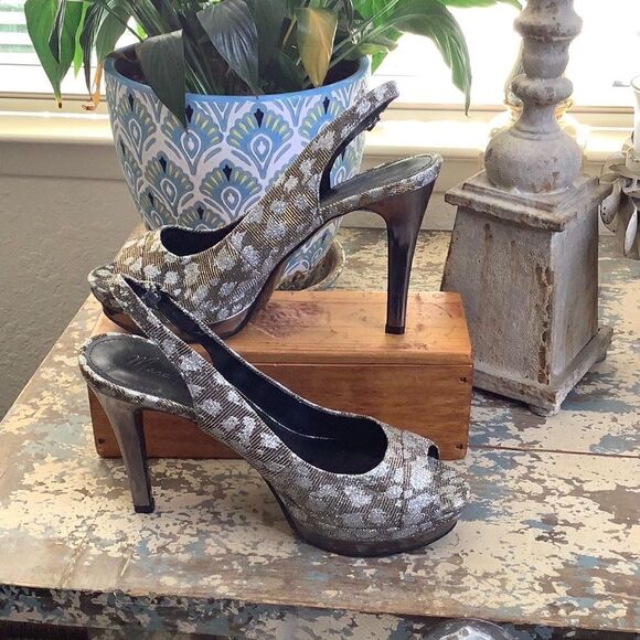 Marc Fisher sparkly cheetah platform heels - Picture 5 of 12